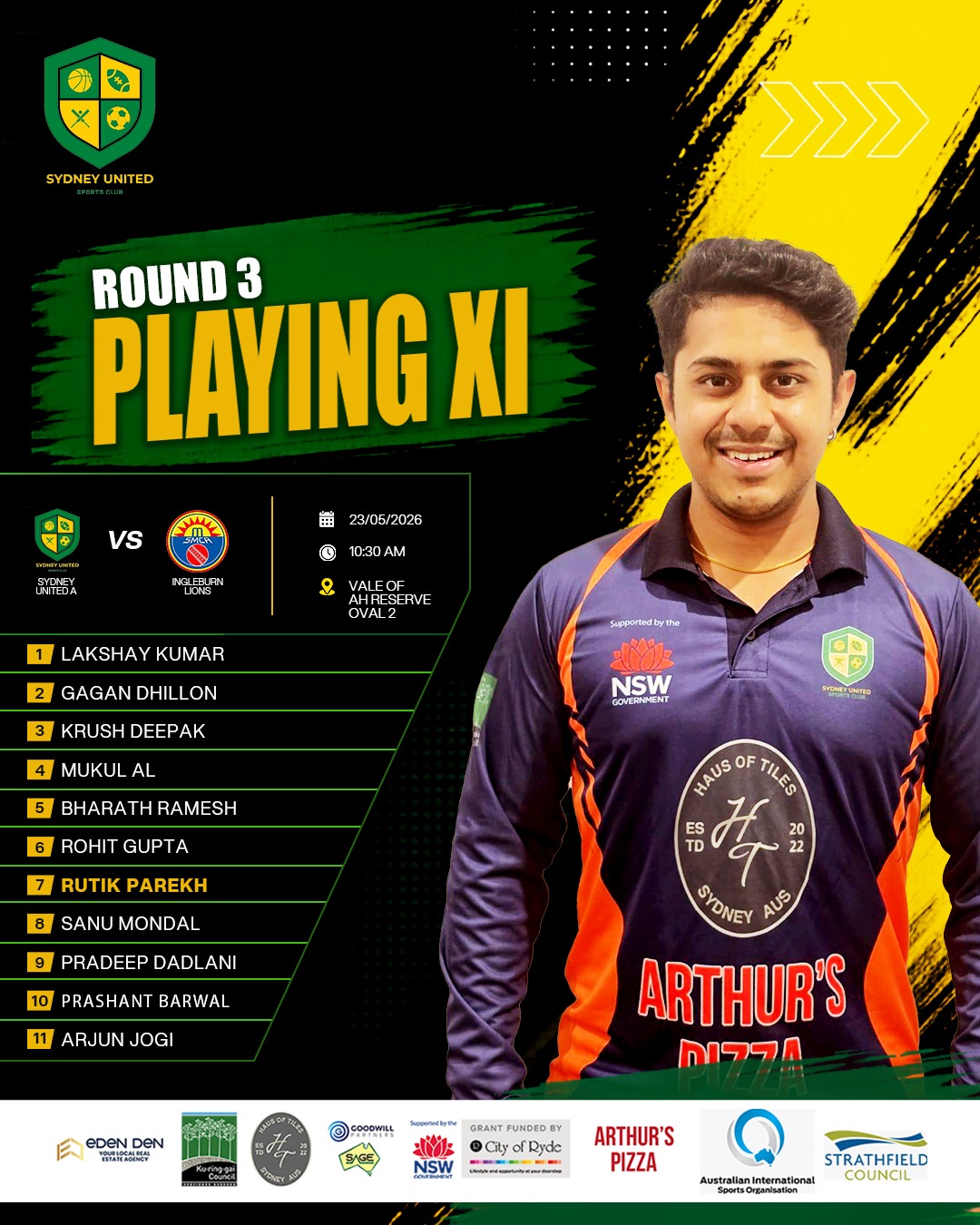 Sydney United — Playing XI Graphic